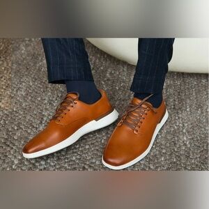 Wolf & Shepherd Crossover Derby Lace Up Leather Shoes Tan Brown Men’s size 13